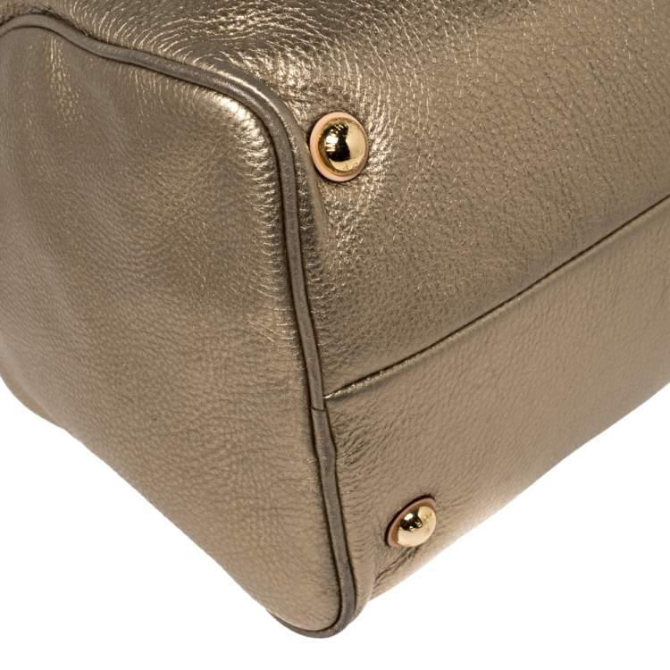 مملوكة مسبقًا MICHAEL Michael Kors Metallic Gold Leather Large Grayson Satchel