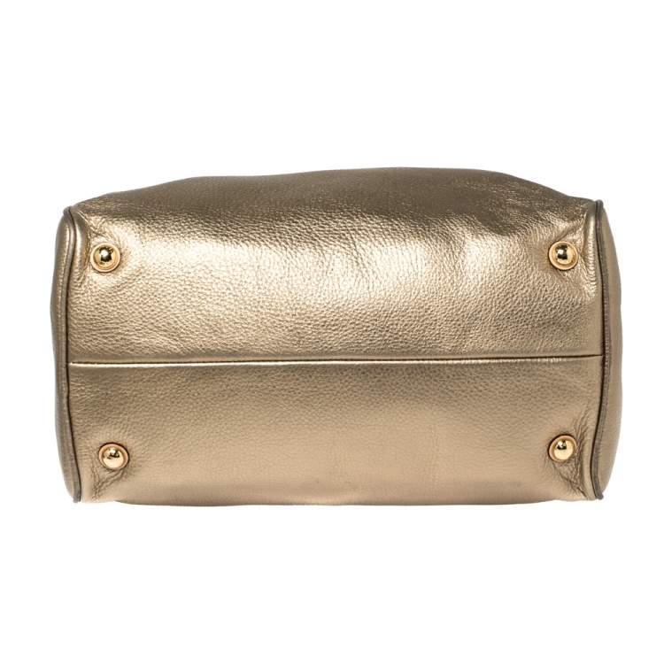 مملوكة مسبقًا MICHAEL Michael Kors Metallic Gold Leather Large Grayson Satchel