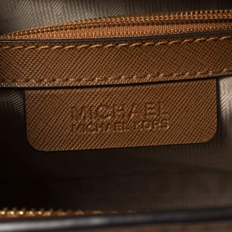 Pre Owned MICHAEL Micheal Kors Brown Saffiano Leather Small Selma Crossbody Bag