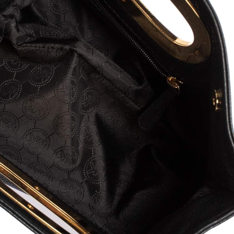 Pre Owned MICHAEL Michael Kors Black Pebbled Leather Berkley Clutch