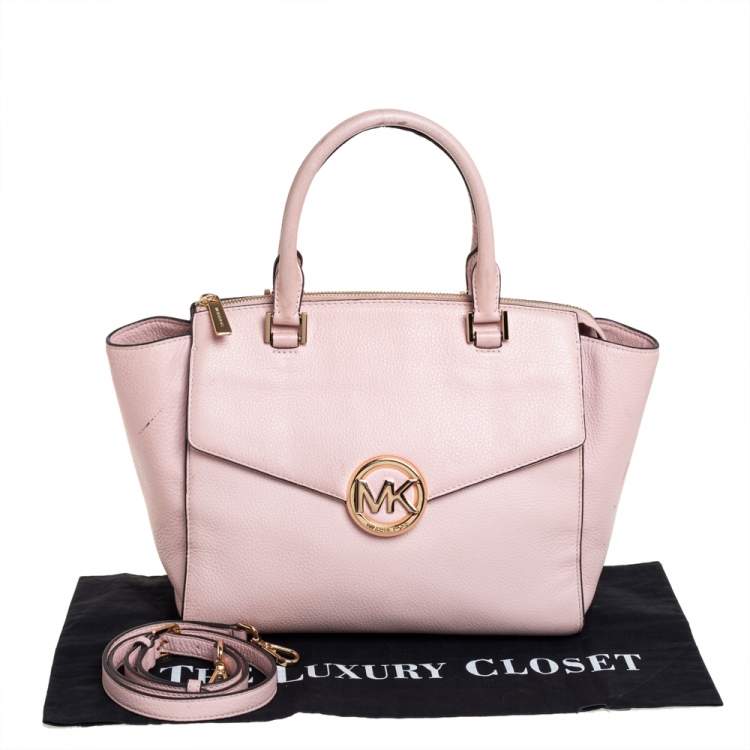 Pre Owned MICHAEL Michael Kors Pink Leather Hudson Satchel