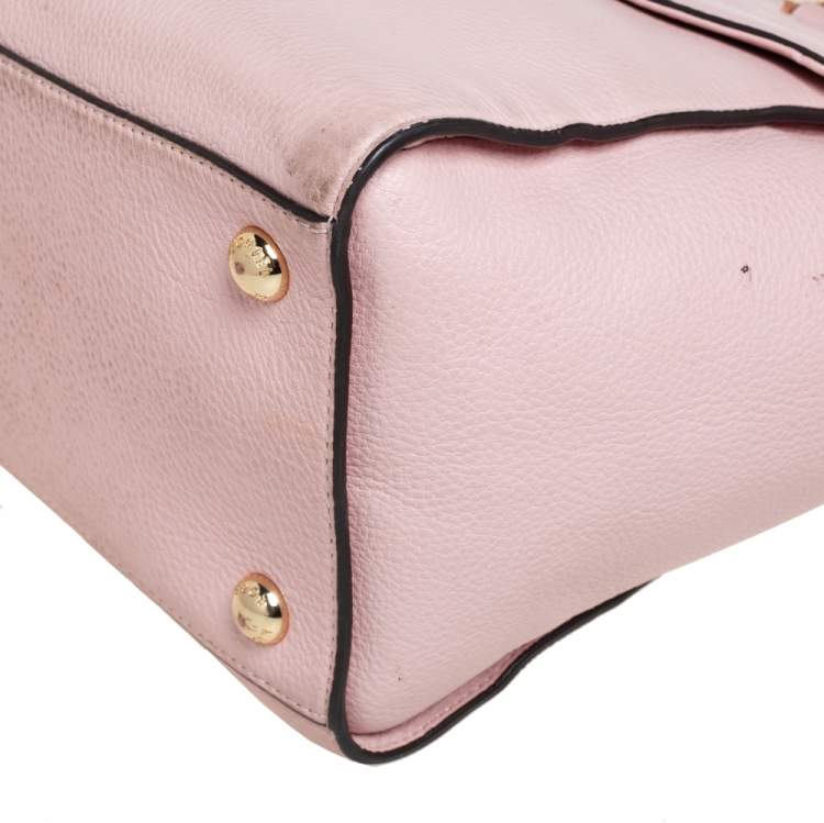 Pre Owned MICHAEL Michael Kors Pink Leather Hudson Satchel
