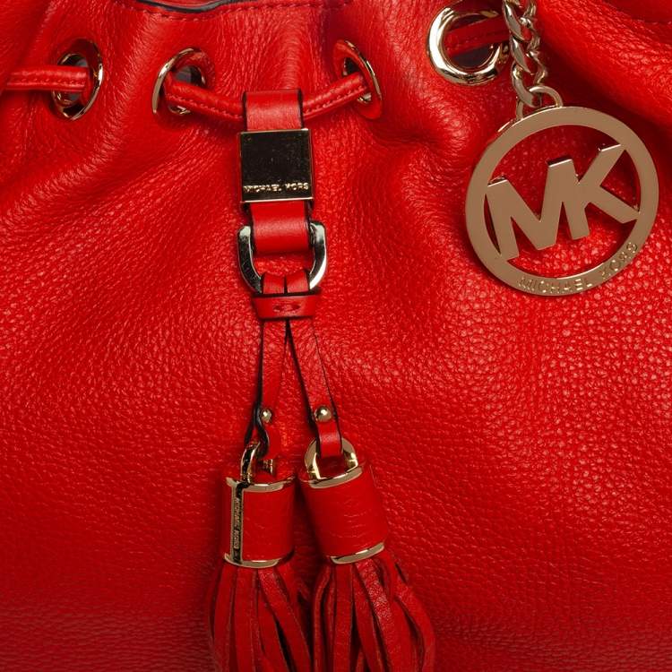 مملوكة مسبقًا MICHAEL Michael Kors Orange Leather Camden Drawstring Shoulder Bag