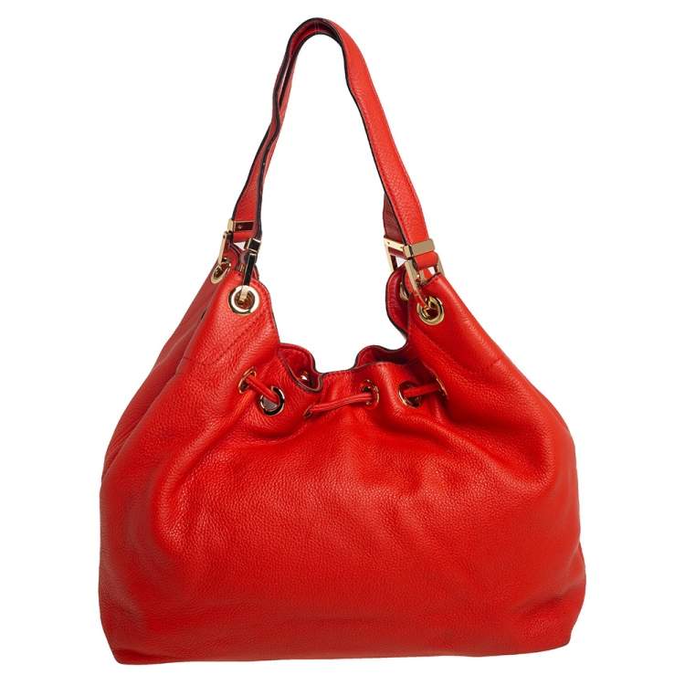 مملوكة مسبقًا MICHAEL Michael Kors Orange Leather Camden Drawstring Shoulder Bag
