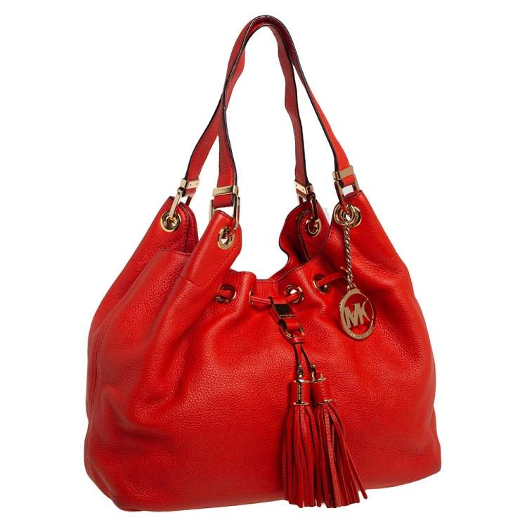 مملوكة مسبقًا MICHAEL Michael Kors Orange Leather Camden Drawstring Shoulder Bag