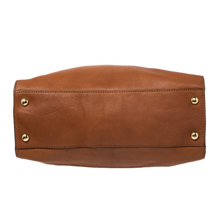 Pre Owned MICHAEL Michael Kors Brown Leather Large Hamilton North South Tote