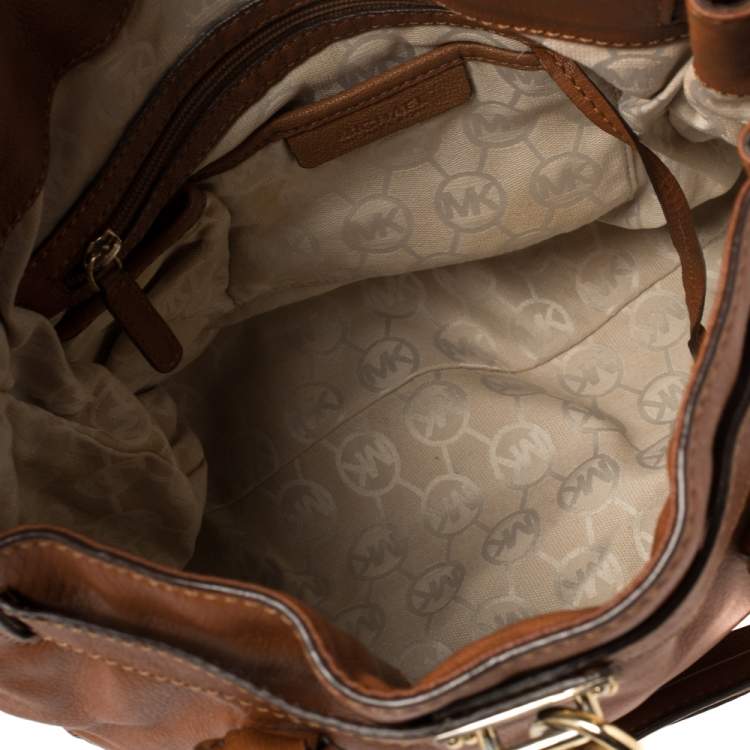 Pre Owned MICHAEL Michael Kors Brown Leather Large Hamilton North South Tote