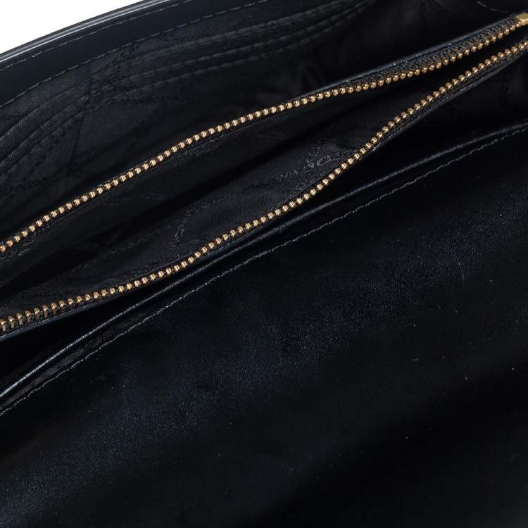 Pre Owned Michael Kors Black Leather Jade Crossbody Bag
