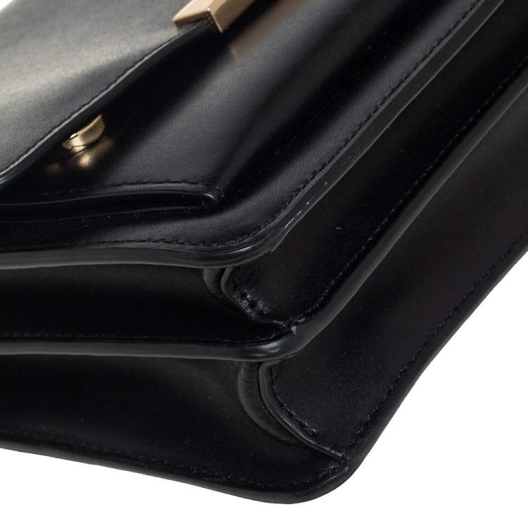 Pre Owned Michael Kors Black Leather Jade Crossbody Bag