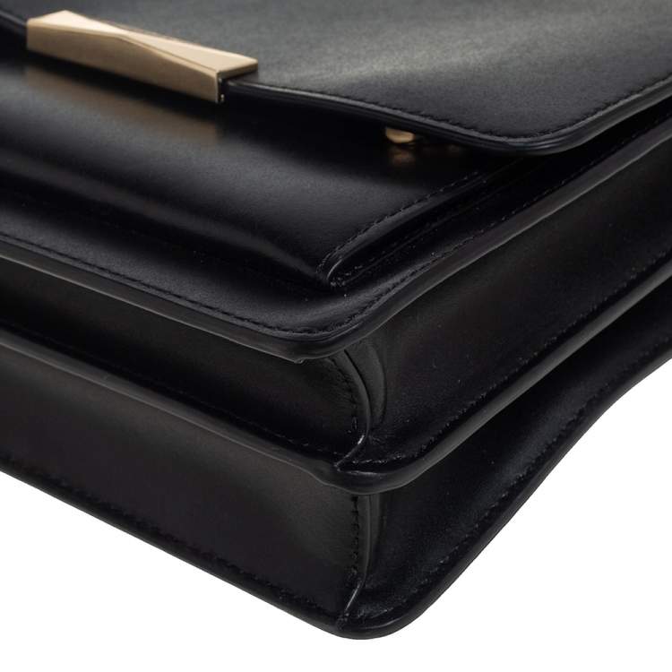Pre Owned Michael Kors Black Leather Jade Crossbody Bag
