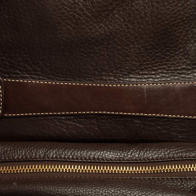 Pre Owned MICHAEL Michael Kors Brown Leather and Calfhair Margo Top Handle Bag