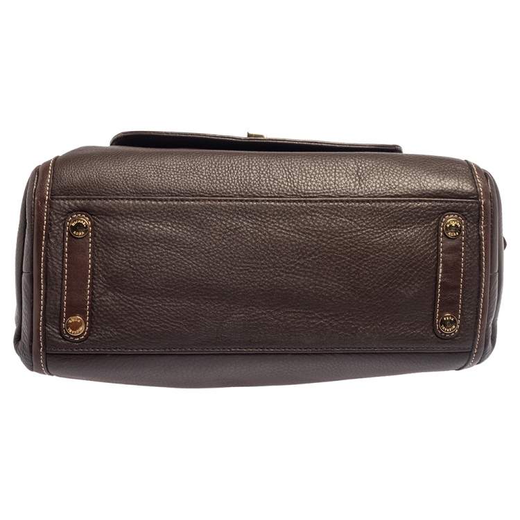 Pre Owned MICHAEL Michael Kors Brown Leather and Calfhair Margo Top Handle Bag