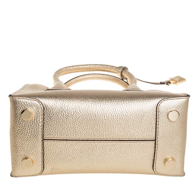 Pre Owned MICHAEL Michael Kors Metallic Gold Leather Small Mercer Tote
