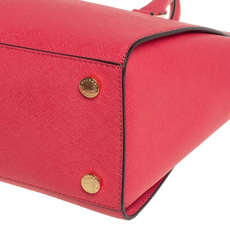 Pre Owned MICHAEL Michael Kors Coral Pink Saffiano Leather Large Selma Tote