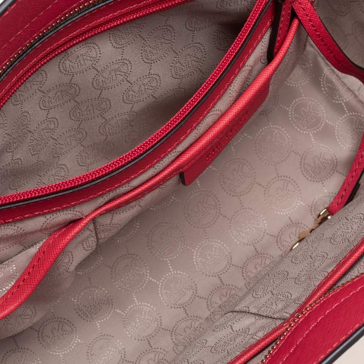 Pre Owned MICHAEL Michael Kors Coral Pink Saffiano Leather Large Selma Tote