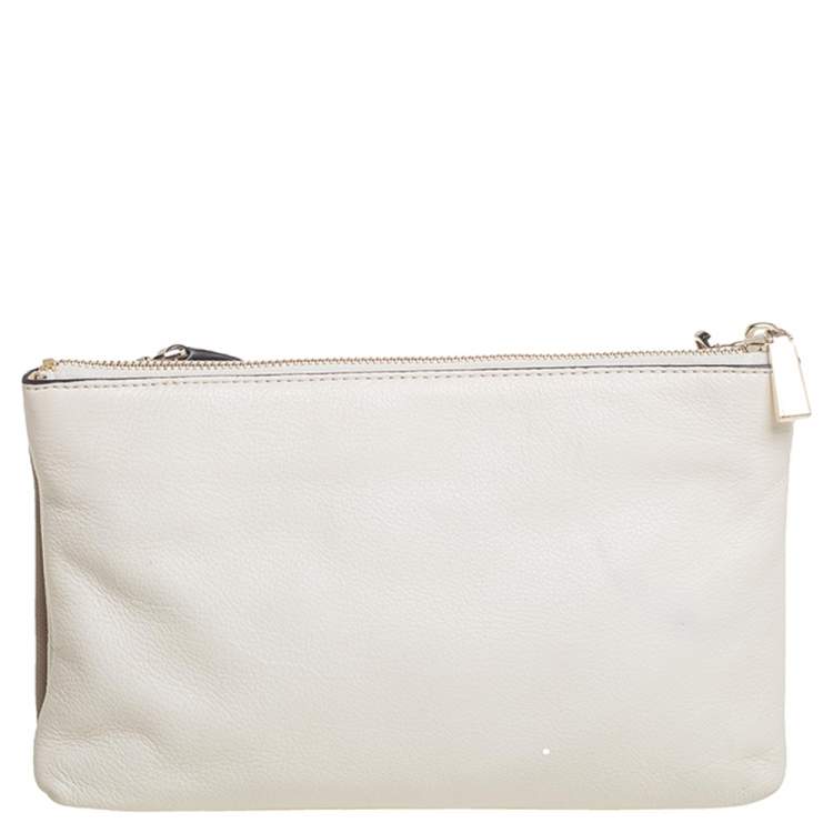Pre Owned Michael Kors Two Tone Leather Double Zip Crossbody Bag