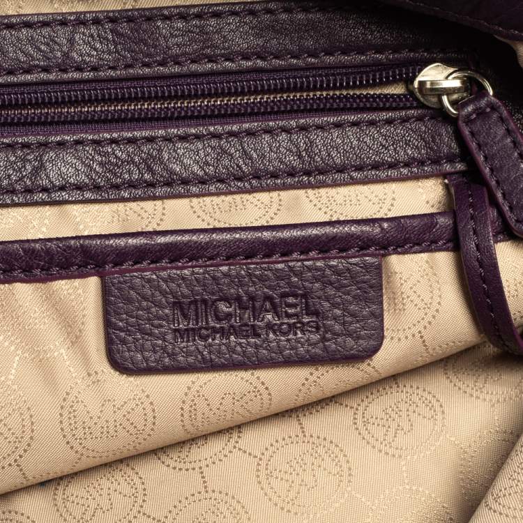 Pre Owned MICHAEL Michael Kors Purple Leather Medium Jet Set Chain Tote