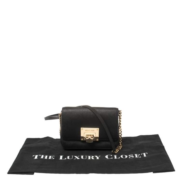 Pre Owned MICHAEL Michael Kors Black Leather Tina Crossbody Bag