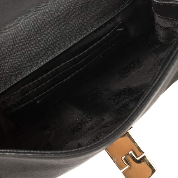 Pre Owned MICHAEL Michael Kors Black Leather Tina Crossbody Bag