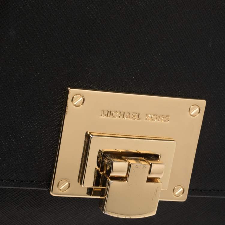 Pre Owned MICHAEL Michael Kors Black Leather Tina Crossbody Bag