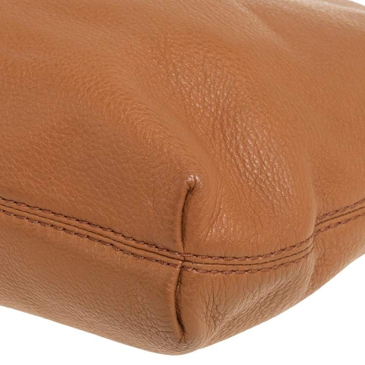 Pre Owned MICHAEL Michael Kors Tan Grained Leather Jet Set Chain Hobo