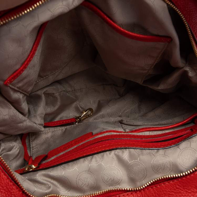 مملوكة مسبقًا MICHAEL Michael Kors Red Leather Bedford Hobo
