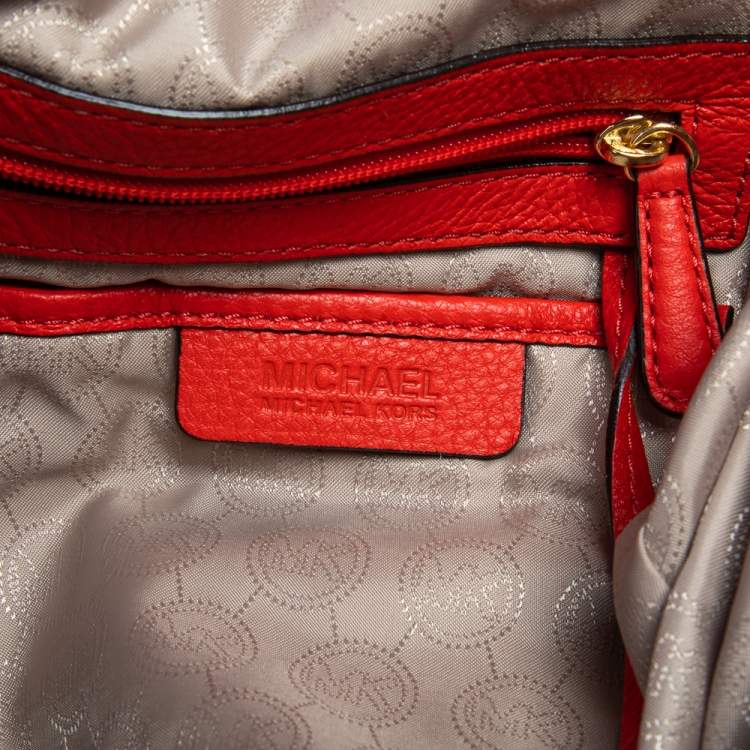 مملوكة مسبقًا MICHAEL Michael Kors Red Leather Bedford Hobo