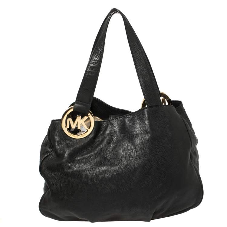 Pre Owned MICHAEL Michael Kors Black Leather Fulton Tote