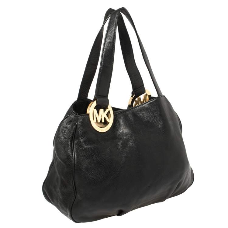 Pre Owned MICHAEL Michael Kors Black Leather Fulton Tote