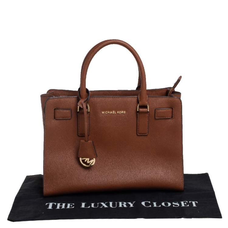Pre Owned MICHAEL Michael Kors Brown Saffiano Leather Dillon Tote