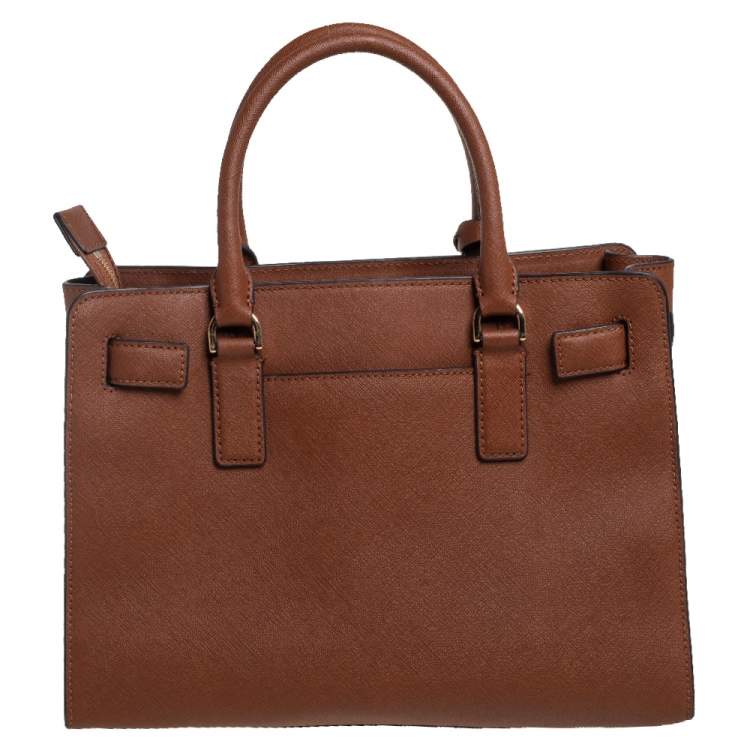 Pre Owned MICHAEL Michael Kors Brown Saffiano Leather Dillon Tote