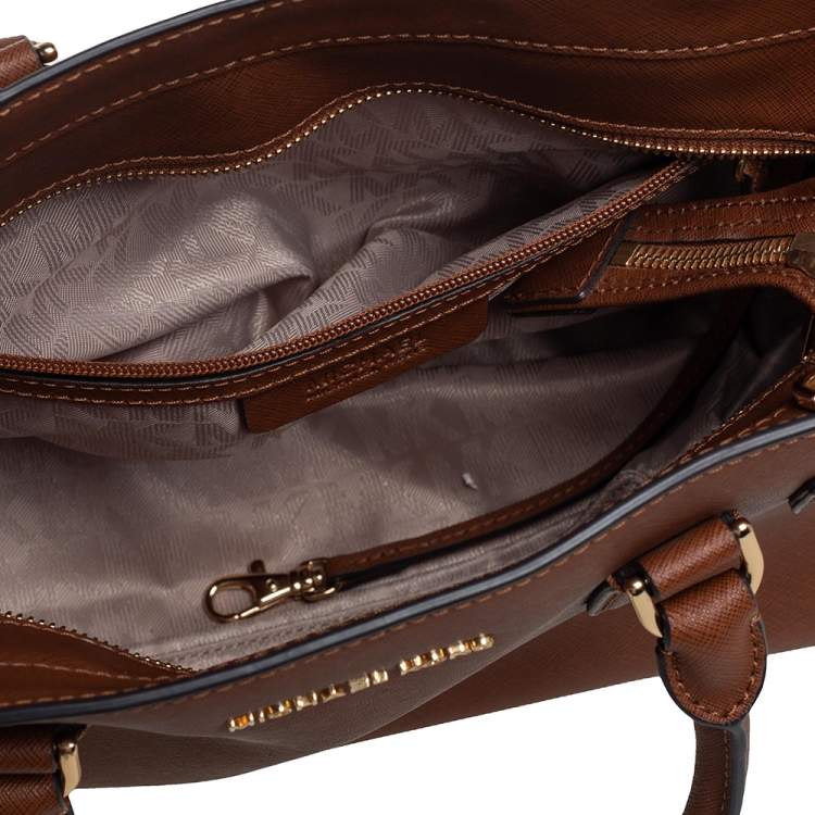 Pre Owned MICHAEL Michael Kors Brown Saffiano Leather Dillon Tote