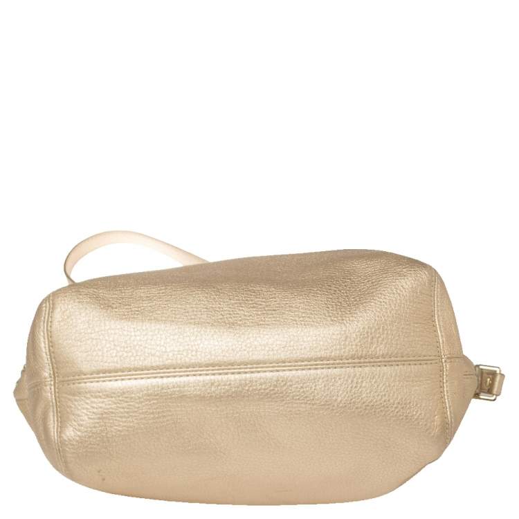 Pre Owned MICHAEL Michael Kors Metallic Gold Leather Jet Set Chain Tote