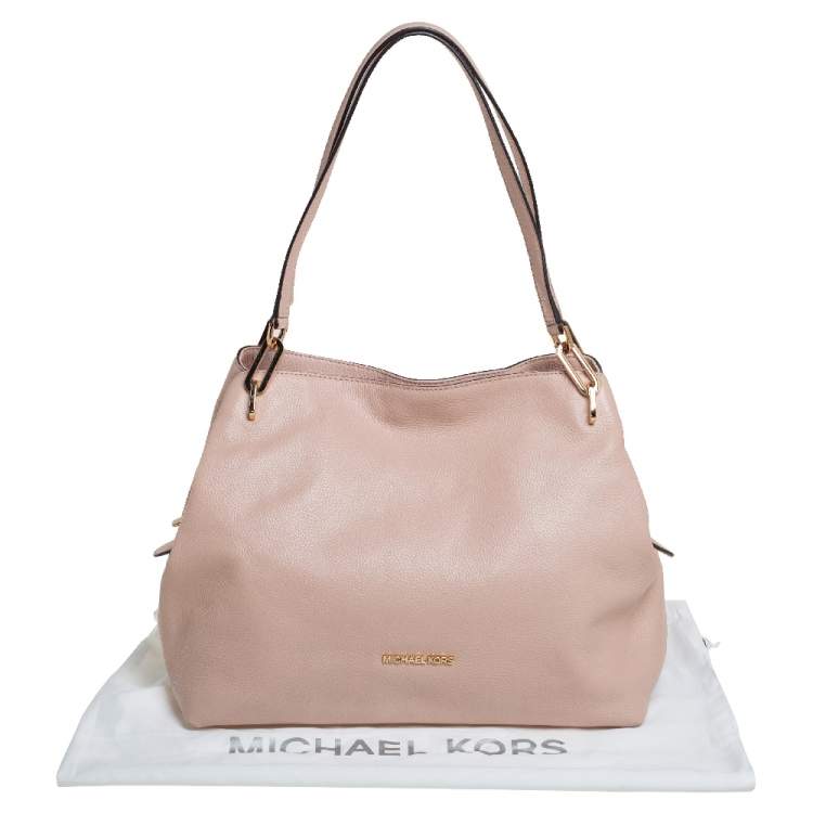 Pre Owned Michael Kors Light Peach Leather Large Leighton Shoulder Bag