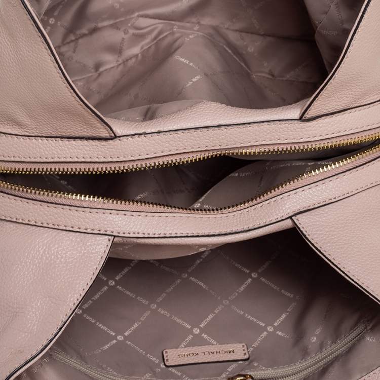 Pre Owned Michael Kors Light Peach Leather Large Leighton Shoulder Bag