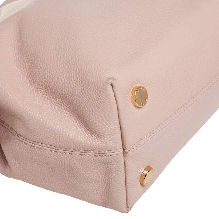 Pre Owned Michael Kors Light Peach Leather Large Leighton Shoulder Bag