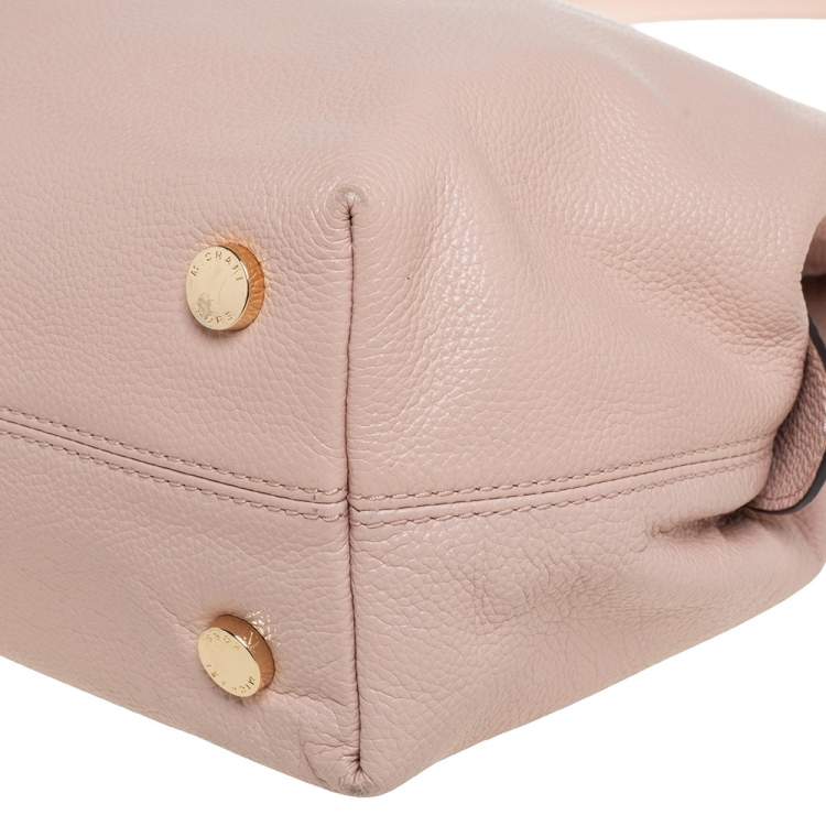 Pre Owned Michael Kors Light Peach Leather Large Leighton Shoulder Bag