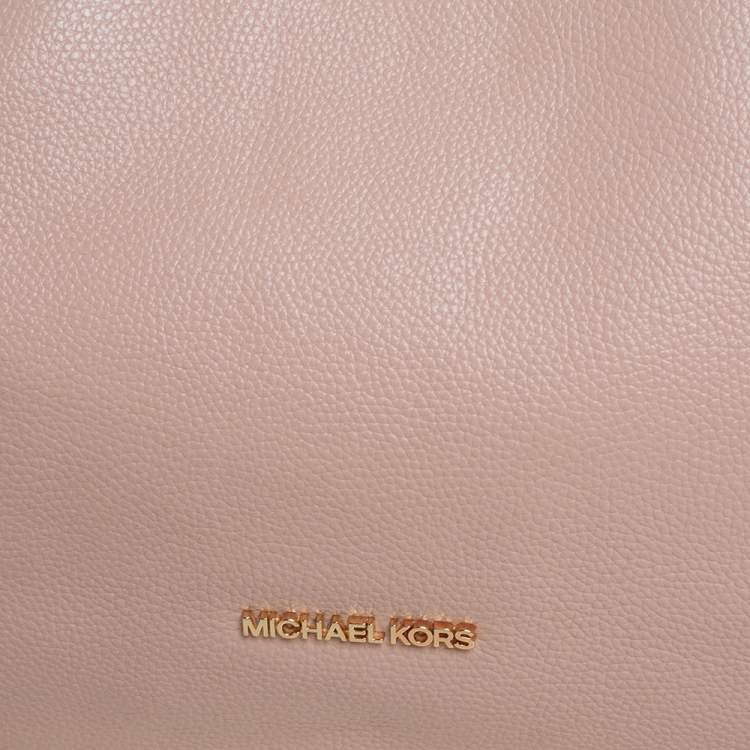 Pre Owned Michael Kors Light Peach Leather Large Leighton Shoulder Bag