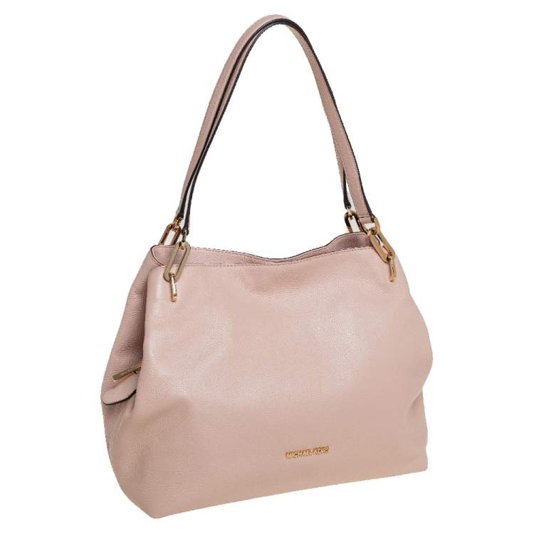 Pre Owned Michael Kors Light Peach Leather Large Leighton Shoulder Bag
