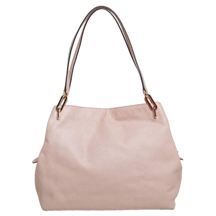 Pre Owned Michael Kors Light Peach Leather Large Leighton Shoulder Bag