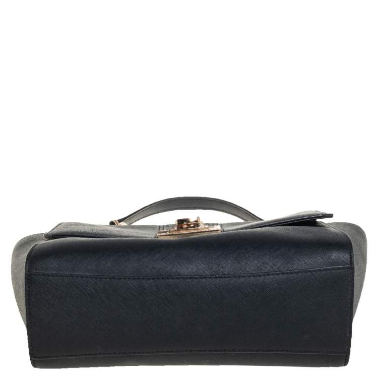 مملوكة مسبقًا MICHAEL Michael Kors Black Leather Tina Studded Top Handle Bag