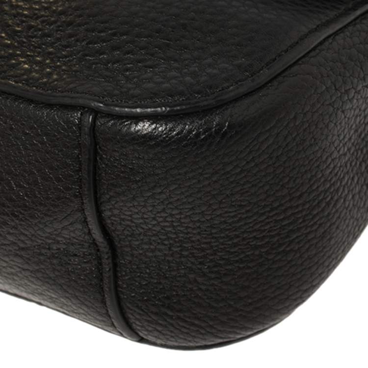 مملوكة مسبقًا MICHAEL Michael Kors Black Leather Fulton Crossbody Bag