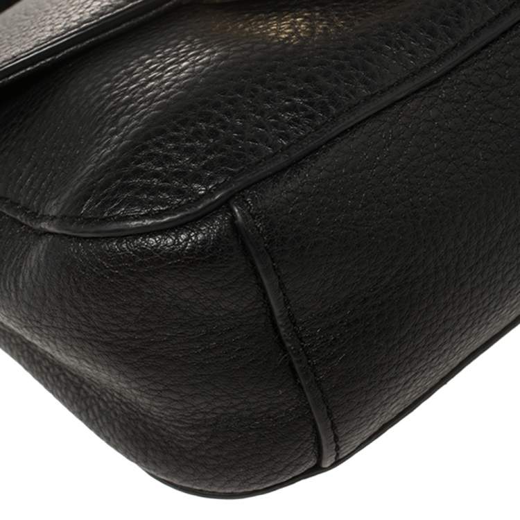 مملوكة مسبقًا MICHAEL Michael Kors Black Leather Fulton Crossbody Bag