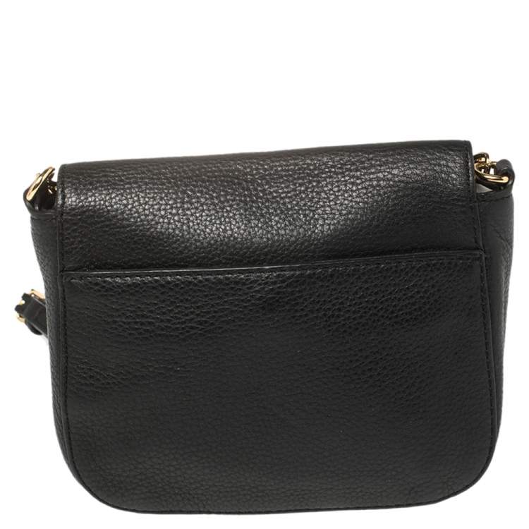 مملوكة مسبقًا MICHAEL Michael Kors Black Leather Fulton Crossbody Bag