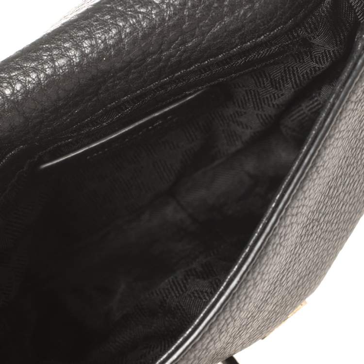مملوكة مسبقًا MICHAEL Michael Kors Black Leather Fulton Crossbody Bag