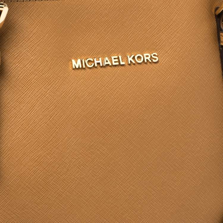 Pre Owned MICHAEL Michael Kors Tan Leather Medium Jet Set Tote