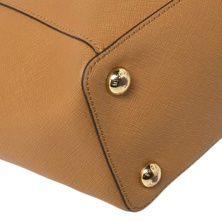 Pre Owned MICHAEL Michael Kors Tan Leather Medium Jet Set Tote