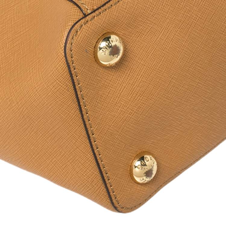 Pre Owned MICHAEL Michael Kors Tan Leather Medium Jet Set Tote