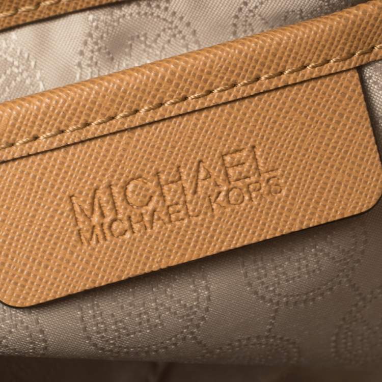 Pre Owned MICHAEL Michael Kors Tan Leather Medium Jet Set Tote
