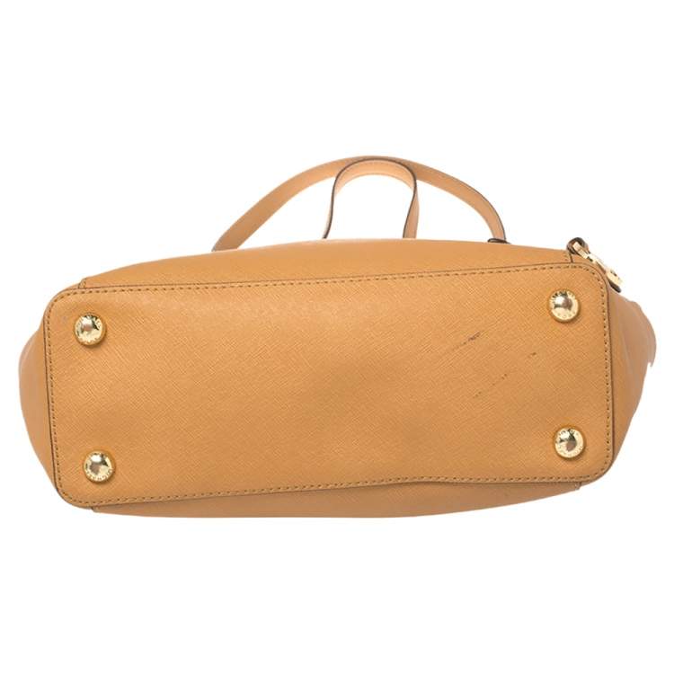 Pre Owned MICHAEL Michael Kors Tan Leather Medium Jet Set Tote